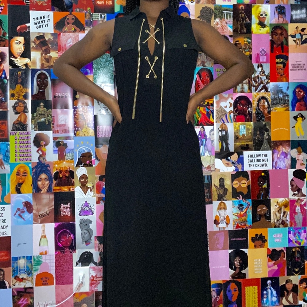 Michael Kors maxi dress with gold chain